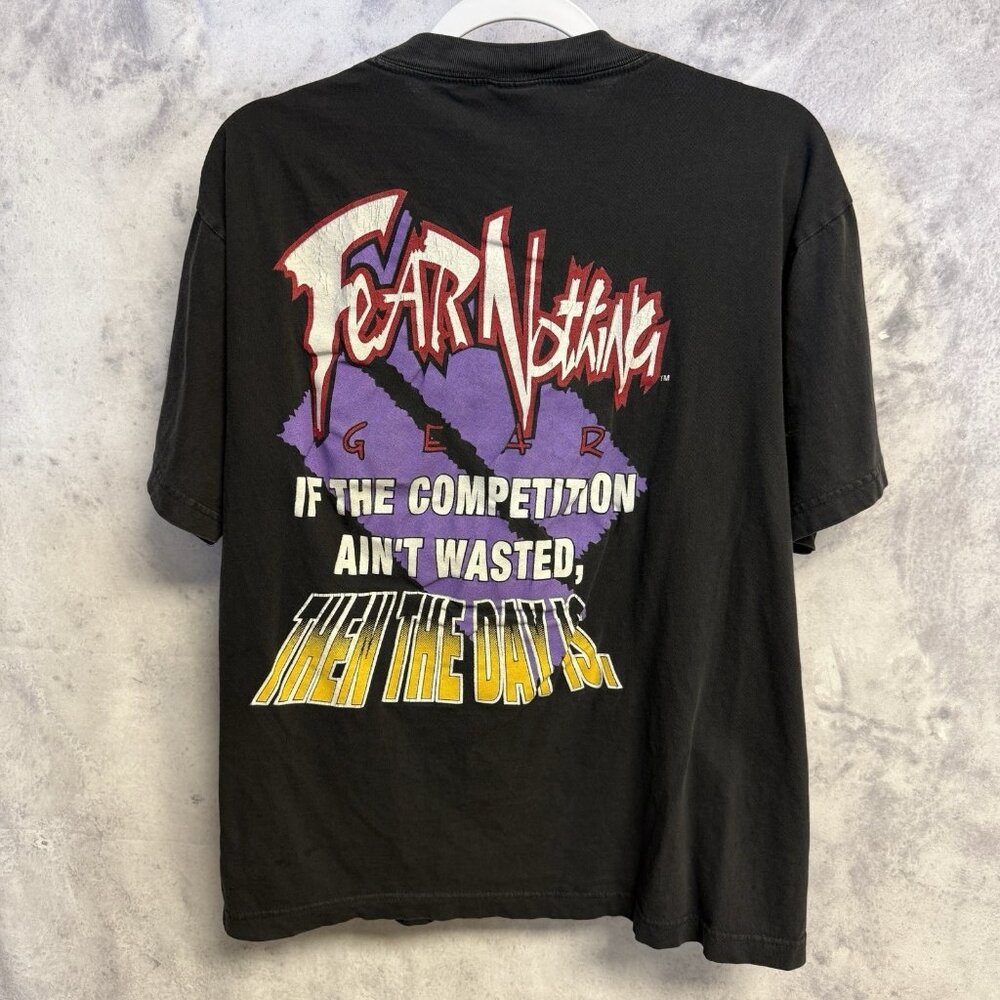 Vintage American Thunder Nothing to Fear T Shirt Mens Large Black